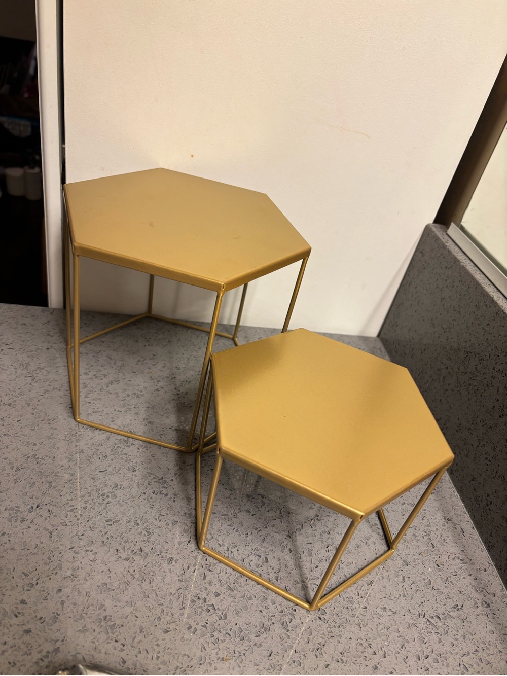 Hexagon Gold Nesting Accent Risers